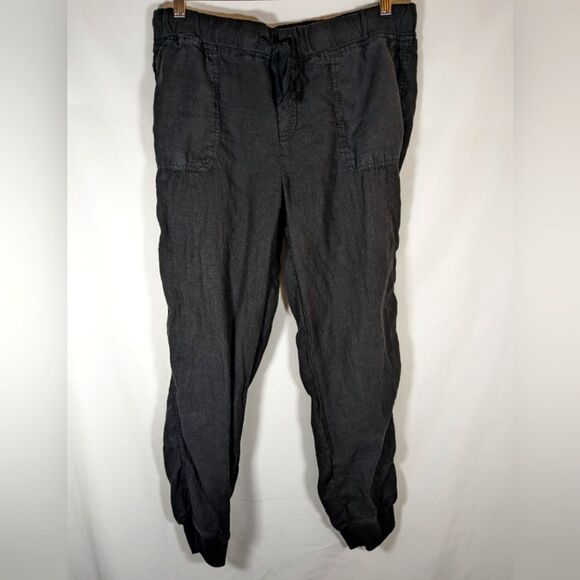 CASLON 100% Linen Black Pull On Leggings Size Medium - Picture 1 of 9